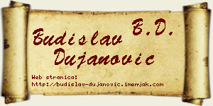 Budislav Dujanović vizit kartica